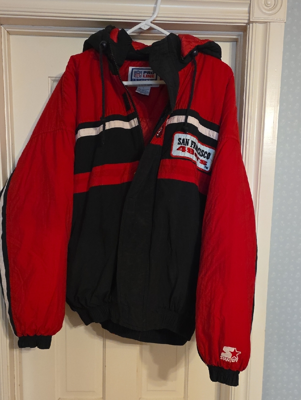 VINTAGE STARTER Red NFL PRO LINE AUTHENTIC PUFFER STARTER JACKET